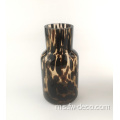 Leopard Tortoise Shell Glass Vase Black Leopard Vase